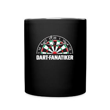 Dart Spieler DART-FANATIKER Lustiges Darts - Tasse einfarbig - Schwarz - Vorne