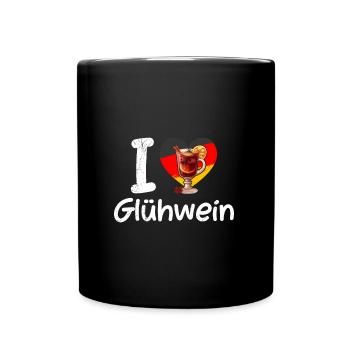 Glühwein Liebhaber ICH LIEBE GLÜHWEIN Lustiges - Tasse einfarbig - Schwarz - Vorne