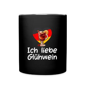 Glühwein Liebhaber ICH LIEBE GLÜHWEIN Lustiges - Tasse einfarbig - Schwarz - Vorne