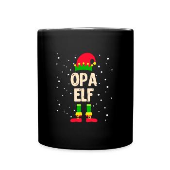 OPA ELF Großvater Weihnachten Opi Elfen - Tasse einfarbig - Schwarz - Vorne