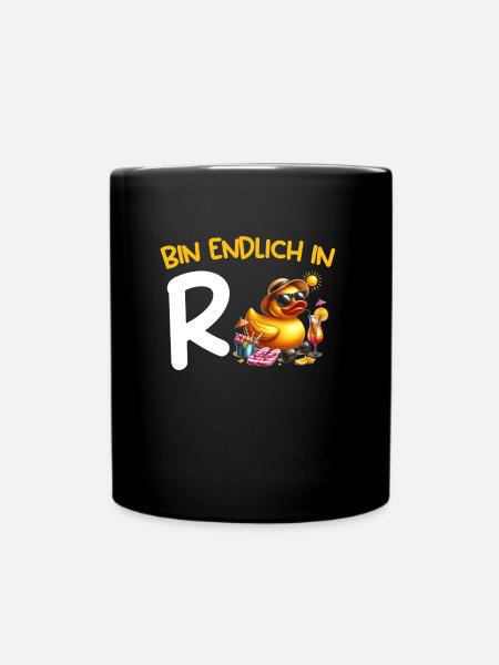 Ruhestand BIN ENDLICH IN R ENTE Lustiges Rentner - Tasse einfarbig - Schwarz