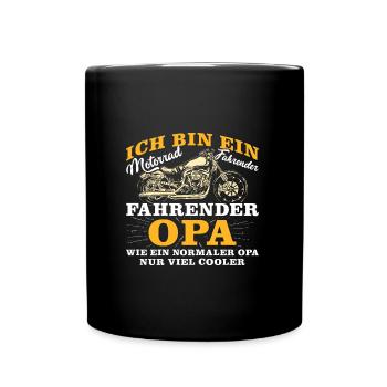 Opi BIN EIN MOTORRAD FAHRENDER OPA NOCH COOLER - Tasse einfarbig - Schwarz - Vorne