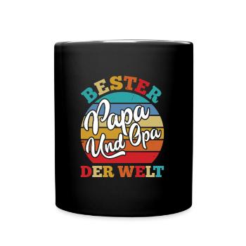 Großvater BESTER PAPA UND OPA DER WELT Opi - Tasse einfarbig - Schwarz - Vorne