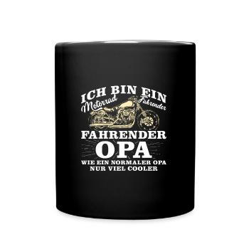 Opi BIN EIN MOTORRAD FAHRENDER OPA NOCH COOLER - Tasse einfarbig - Schwarz - Vorne