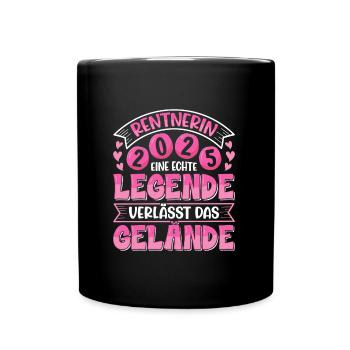 RENTNERIN 2025 EINE LEGENDE VERLÄSST DAS GELÄNDE - Tasse einfarbig - Schwarz - Vorne