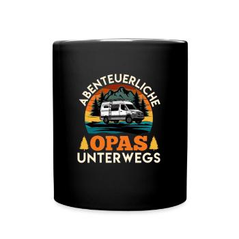 Camping ABENTEUERLICHE OPAS UNTERWEGS Lustiges - Tasse einfarbig - Schwarz - Vorne