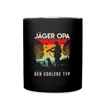 JÄGER OPA DER COOLERE TYP Lustiges Großvater - Tasse einfarbig - Schwarz - Vorne