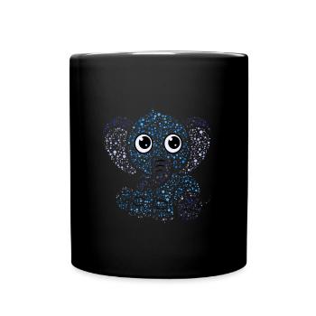Elefant Kind Süß Farben Geschenk Tier Kreativ - Tasse einfarbig - Schwarz - Vorne