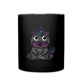 Einhorn Kind Süß Farben Geschenk Tier Kreativ - Tasse einfarbig - Schwarz - Vorne