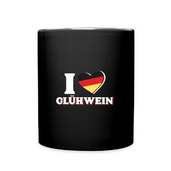 Weihnachtsmarkt I LOVE GLÜHWEIN Deutschland - Tasse einfarbig - Schwarz - Vorne