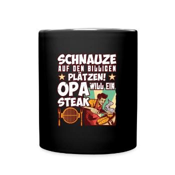 Opi SCHNAUZE AUF DEN BILLIGEN PLÄTZEN OPA WILL - Tasse einfarbig - Schwarz - Vorne