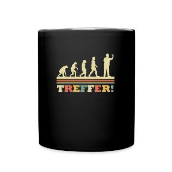 Dartspieler TREFFER Lustiges Darts Versager Darts - Tasse einfarbig - Schwarz - Vorne