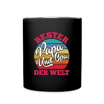 Großvater BESTER PAPA UND OPA DER WELT Opi - Tasse einfarbig - Schwarz - Vorne
