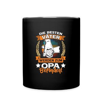 Opi DIE BESTEN VÄTER WERDEN ZUM OPA BEFÖRDERT - Tasse einfarbig - Schwarz - Vorne