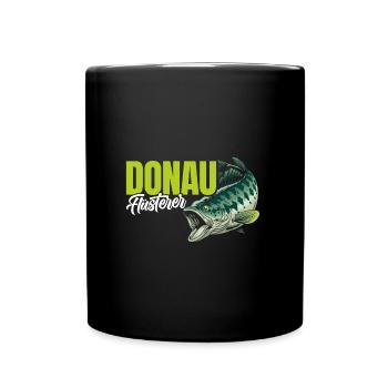 DONAU FLÜSTERER Angler Outfit Angeln Hobby - Tasse einfarbig - Schwarz - Vorne