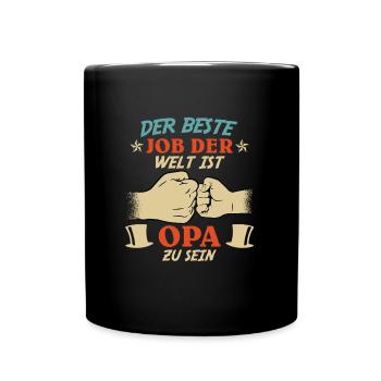 Opi DER BESTE JOB DER WELT IST OPA ZU SEIN - Tasse einfarbig - Schwarz - Vorne
