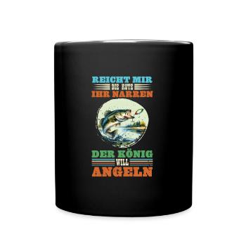 Zander Angler REICHT MIR DIE RUTE IHR NARREN - Tasse einfarbig - Schwarz - Vorne