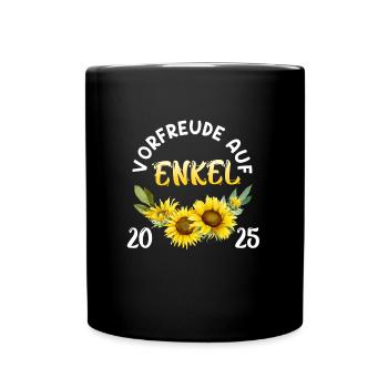 Großmutter VORFREUDE AUF ENKEL 2025 Oma - Tasse einfarbig - Schwarz - Vorne
