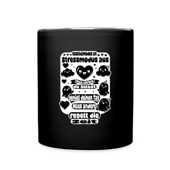 Cuddle mode on – stress mode off - Full Colour Mug - black - Front