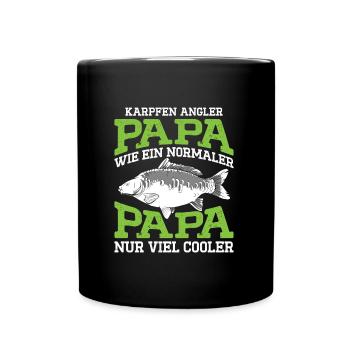 KARPFEN ANGLER PAPA WIE EIN NORMALER PAPA Lustiges - Tasse einfarbig - Schwarz - Vorne
