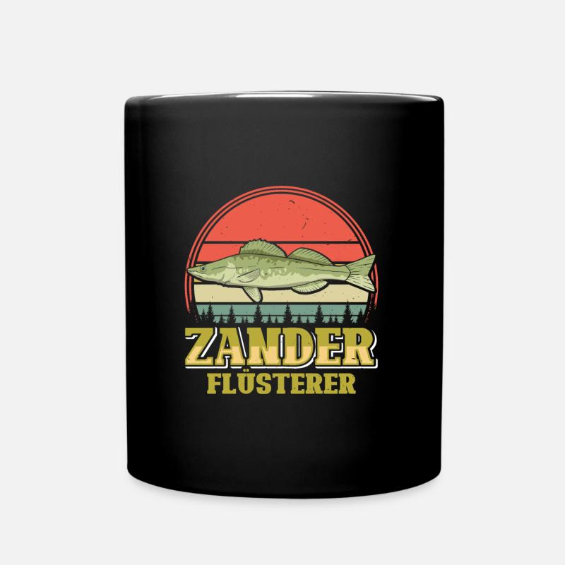 ZANDER FLÜSTERER Angler Outfit Angeln Hobby - Tasse einfarbig - Schwarz