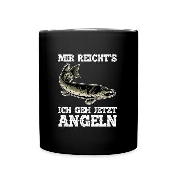 Hecht Angeln MIR REICHT'S ICH GEH JETZT ANGELN - Tasse einfarbig - Schwarz - Vorne