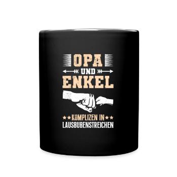 OPA UND ENKEL KOMPLIZEN IN LAUSBUBENSTREICHEN - Tasse einfarbig - Schwarz - Vorne