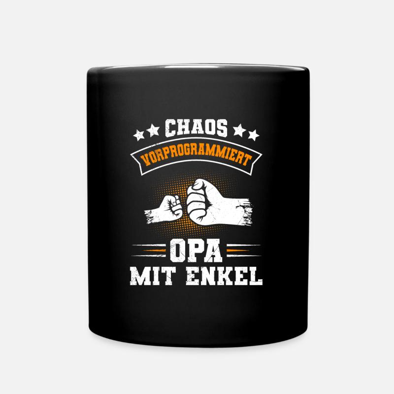 Großvater CHAOS VORPROGRAMMIERT OPA MIT ENKEL - Tasse einfarbig - Schwarz