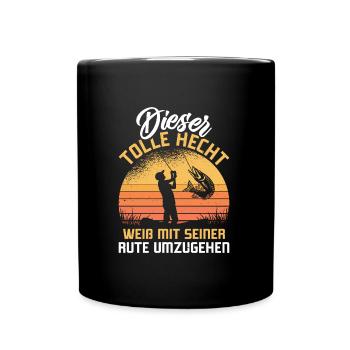 Angler Outfit DIESER TOLLE HECHT Lustiges Angeln - Tasse einfarbig - Schwarz - Vorne