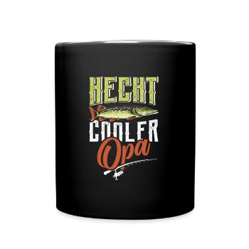 Angler Outfit HECHT COOLER OPA Lustiges Großvater - Tasse einfarbig - Schwarz - Vorne