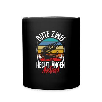 Angler Outfit BITTE ZWEI HECHTLÄNGEN ABSTAND - Tasse einfarbig - Schwarz - Vorne