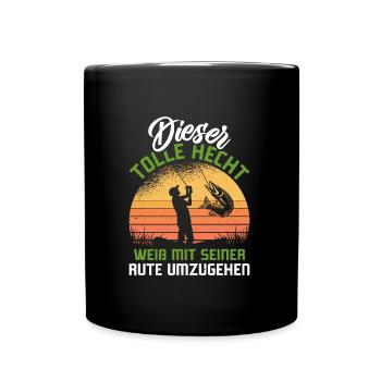 Angler Outfit DIESER TOLLE HECHT Lustiges Angeln - Tasse einfarbig - Schwarz - Vorne