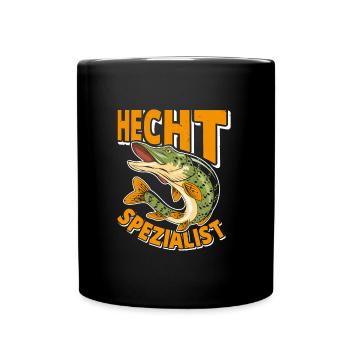 Angler Outfit HECHT SPEZIALIST Lustiges Angeln - Tasse einfarbig - Schwarz - Vorne