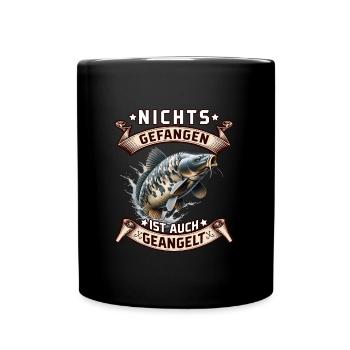 Angler NICHTS GEFANGEN IST AUCH GEANGELT Lustiges - Tasse einfarbig - Schwarz - Vorne