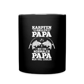 KARPFEN ANGLER PAPA WIE EIN NORMALER PAPA Lustiges - Tasse einfarbig - Schwarz - Vorne