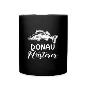 Angeln DONAU FLÜSTERER Zander Angler Outfit - Tasse einfarbig - Schwarz - Vorne