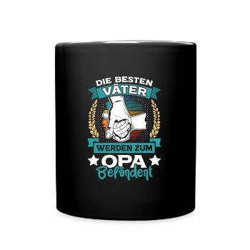 Opi DIE BESTEN VÄTER WERDEN ZUM OPA BEFÖRDERT - Tasse einfarbig - Schwarz - Vorne
