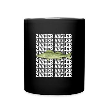 Angler Outfit ZANDER ANGLER Geburtstag Angeln - Tasse einfarbig - Schwarz - Vorne