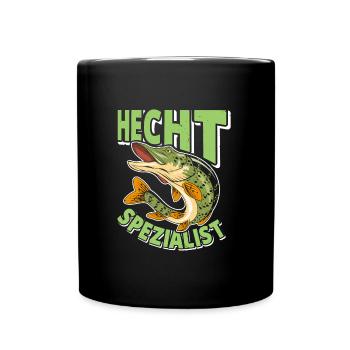 Angler Outfit HECHT SPEZIALIST Lustiges Angeln - Tasse einfarbig - Schwarz - Vorne