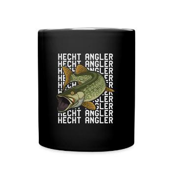 Angler Geburtstag HECHT ANGLER Lustiges Angeln - Tasse einfarbig - Schwarz - Vorne