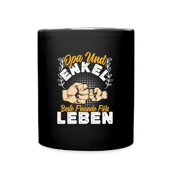 OPA UND ENKEL BESTE FREUNDE FÜRS LEBEN Opi - Tasse einfarbig - Schwarz - Vorne