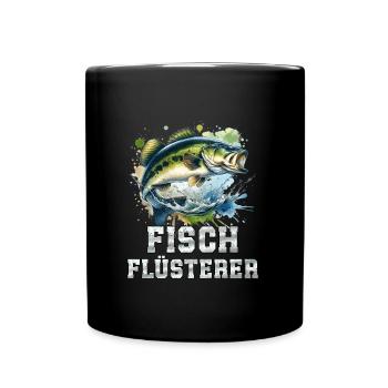 Angler Outfit Angeln Hobby - Tasse einfarbig - Schwarz - Vorne