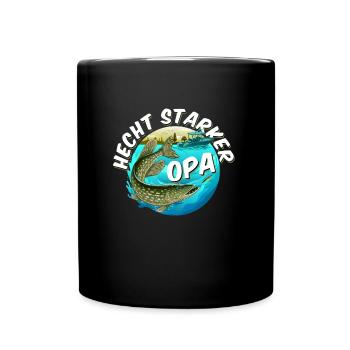 HECHT STARKER OPA Lustiges Angler Outfit - Tasse einfarbig - Schwarz - Vorne
