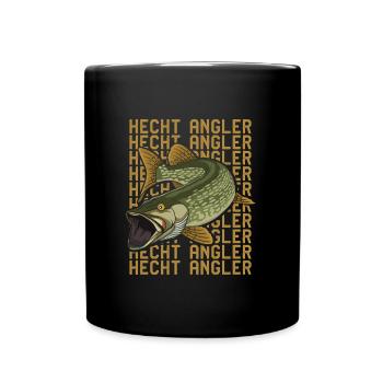 Angler Geburtstag HECHT ANGLER Lustiges Angeln - Tasse einfarbig - Schwarz - Vorne