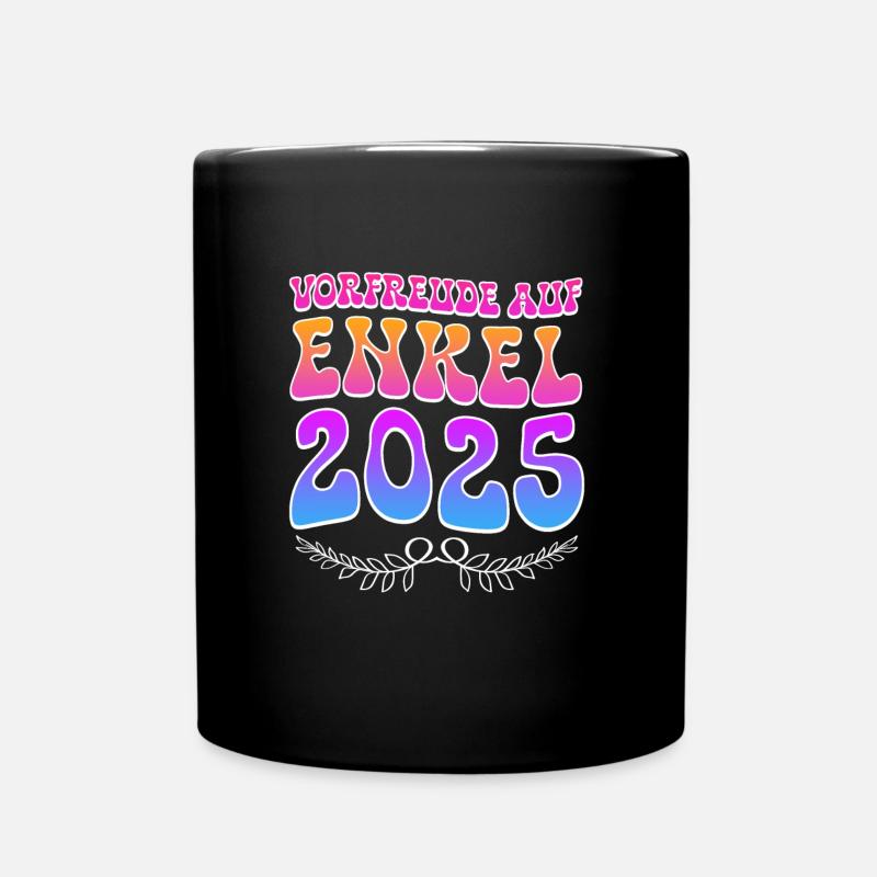 Oma VORFREUDE AUF ENKEL 2025 Großmutter Bald - Tasse einfarbig - Schwarz