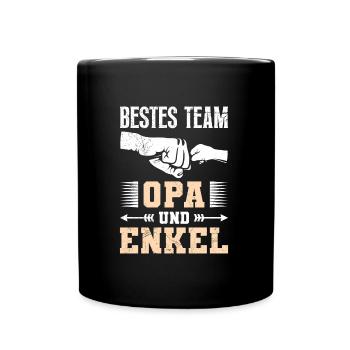 Großvater BESTES TEAM OPA UND ENKEL Geburtstag - Tasse einfarbig - Schwarz - Vorne