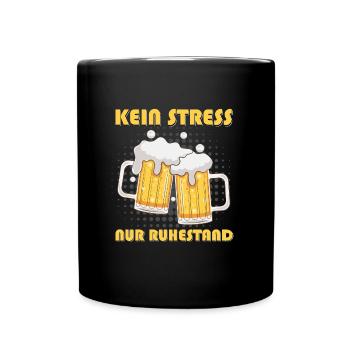 Rentner KEIN STRESS NUR RUHESTAND Lustiges - Tasse einfarbig - Schwarz - Vorne