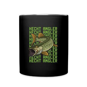 Angler Geburtstag HECHT ANGLER Lustiges Angeln - Tasse einfarbig - Schwarz - Vorne