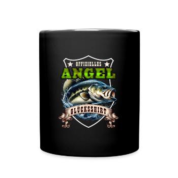 Zander Angler OFFIZIELLES ANGEL GLÜCKSSHIRT Lustig - Tasse einfarbig - Schwarz - Vorne