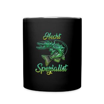 HECHT SPEZIALIST Lustiges Angler Outfit Hecht - Tasse einfarbig - Schwarz - Vorne